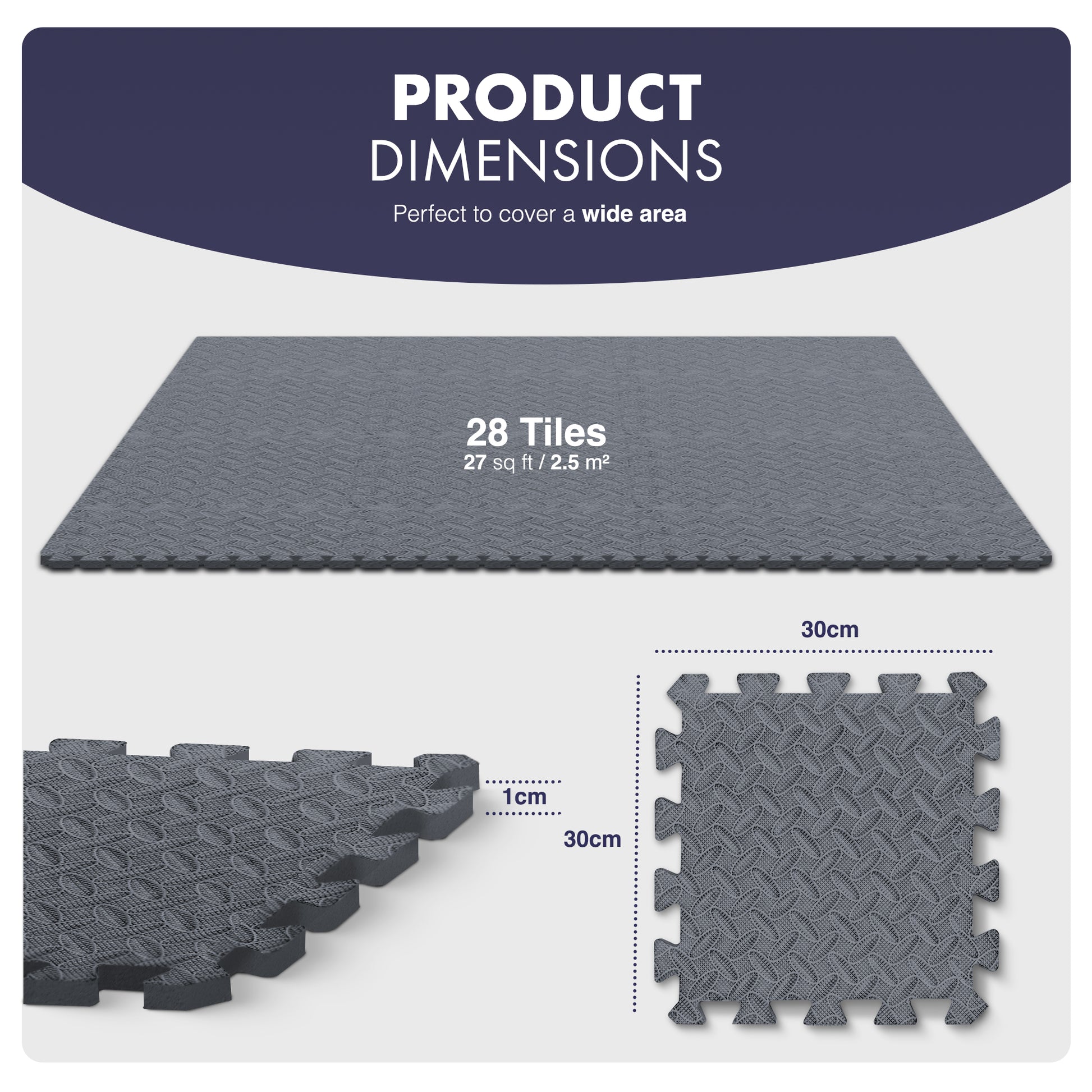 KAYMAN Gym Floor Nonslip Mats, Interlocking, EVA Foam Exercise Floor Tiles for Home Workouts, Studio, Weights, Exercise and Yoga (30 X 30cm) – image 22