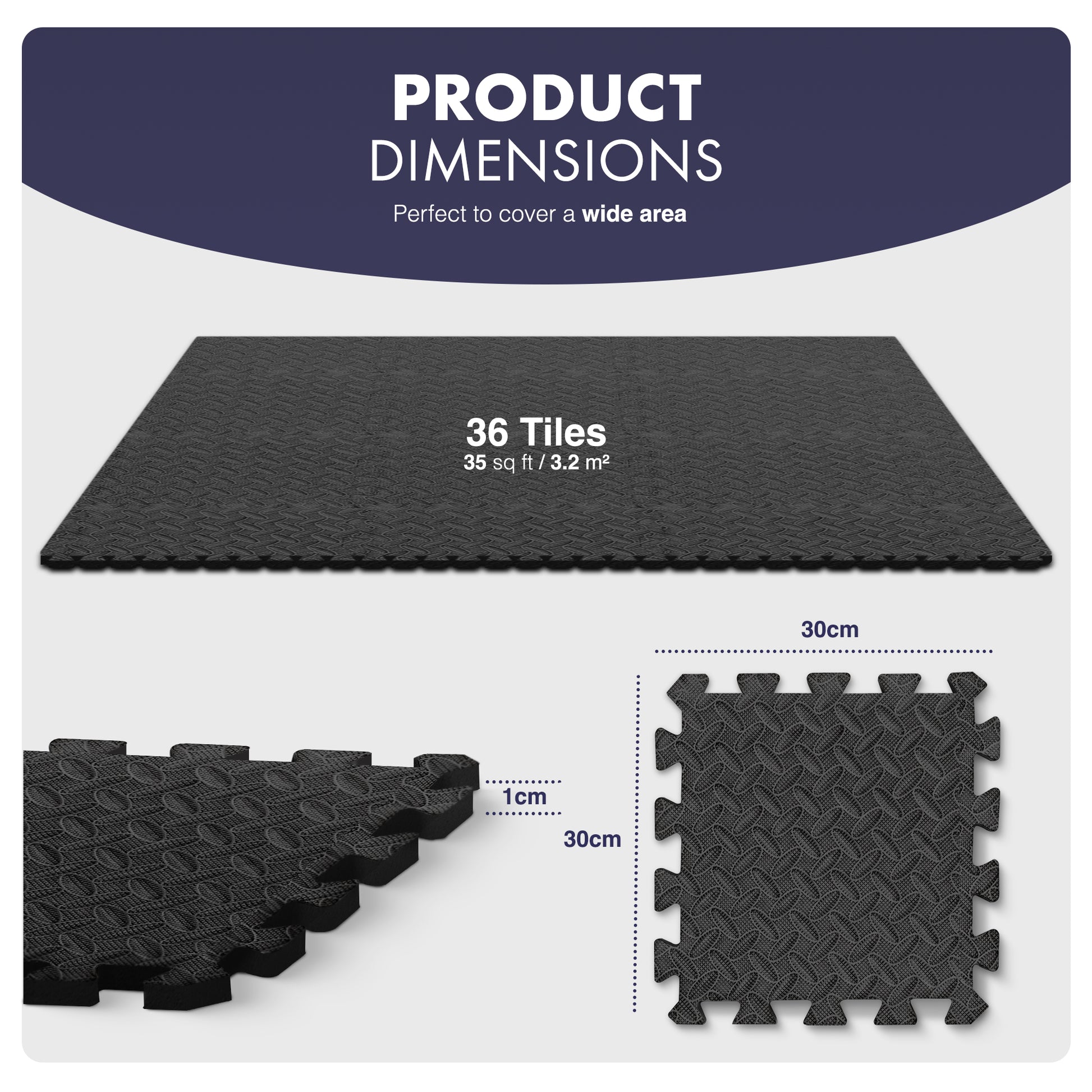KAYMAN Gym Floor Nonslip Mats, Interlocking, EVA Foam Exercise Floor Tiles for Home Workouts, Studio, Weights, Exercise and Yoga (30 X 30cm) – image 8