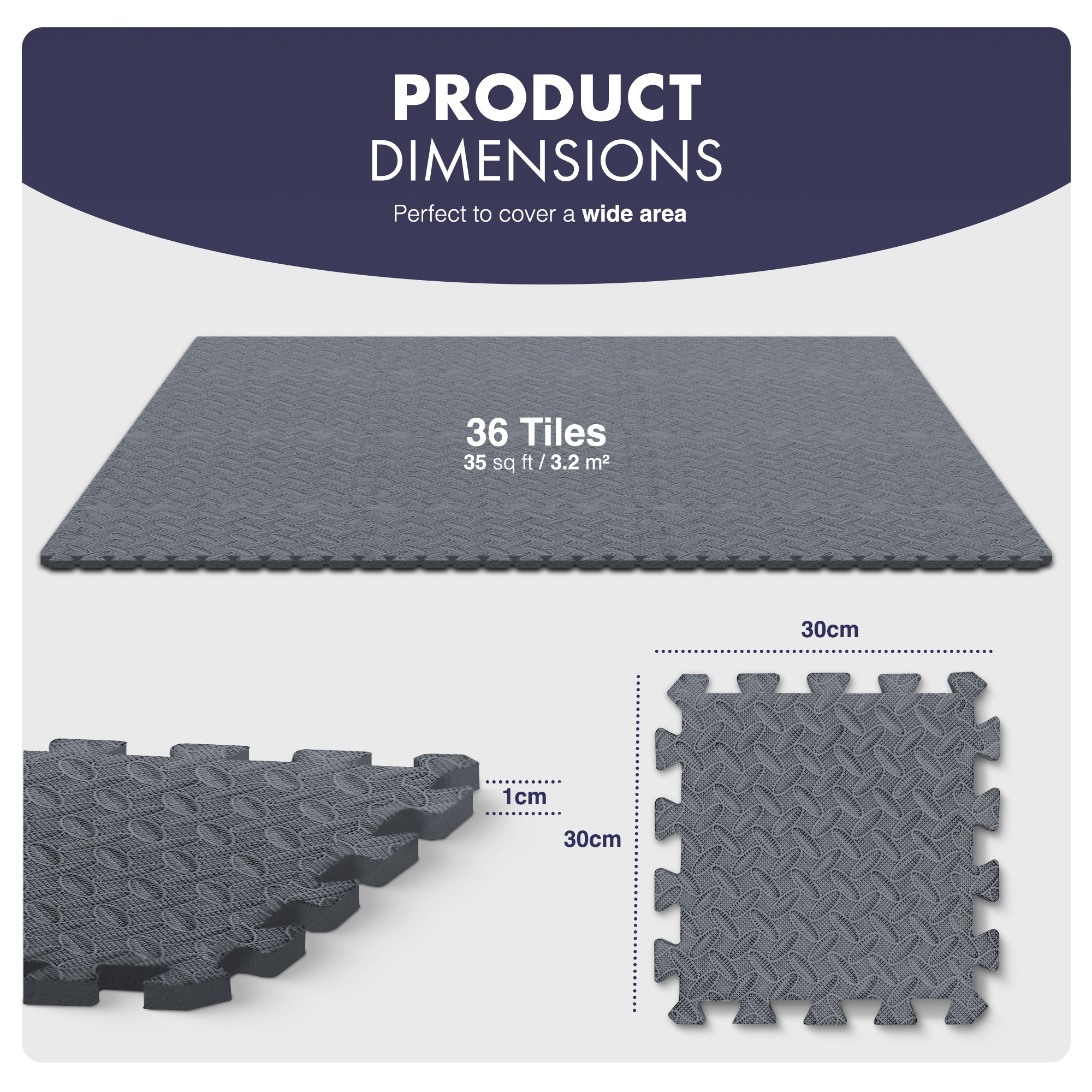 KAYMAN Gym Floor Nonslip Mats, Interlocking, EVA Foam Exercise Floor Tiles for Home Workouts, Studio, Weights, Exercise and Yoga (30 X 30cm) – image 23