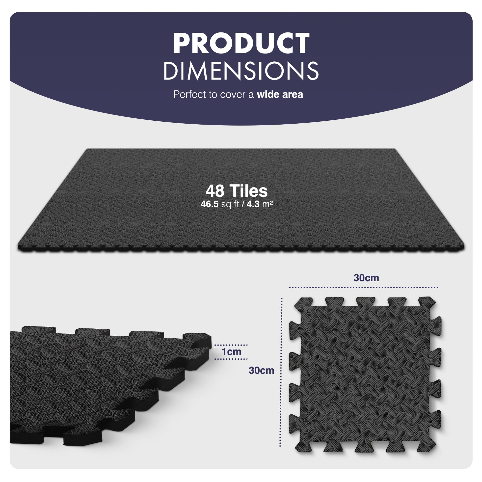 KAYMAN Gym Floor Nonslip Mats, Interlocking, EVA Foam Exercise Floor Tiles for Home Workouts, Studio, Weights, Exercise and Yoga (30 X 30cm) – image 9