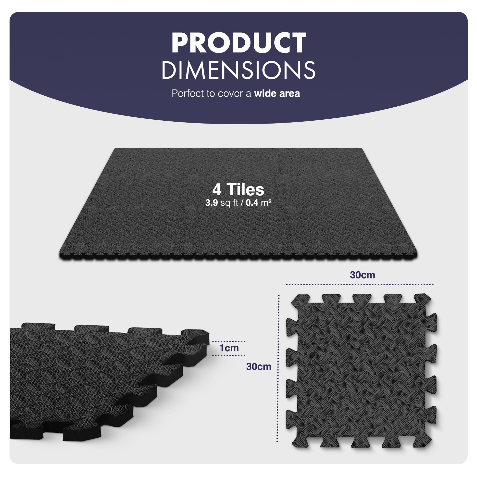 KAYMAN Gym Floor Nonslip Mats, Interlocking, EVA Foam Exercise Floor Tiles for Home Workouts, Studio, Weights, Exercise and Yoga (30 X 30cm) – image 2