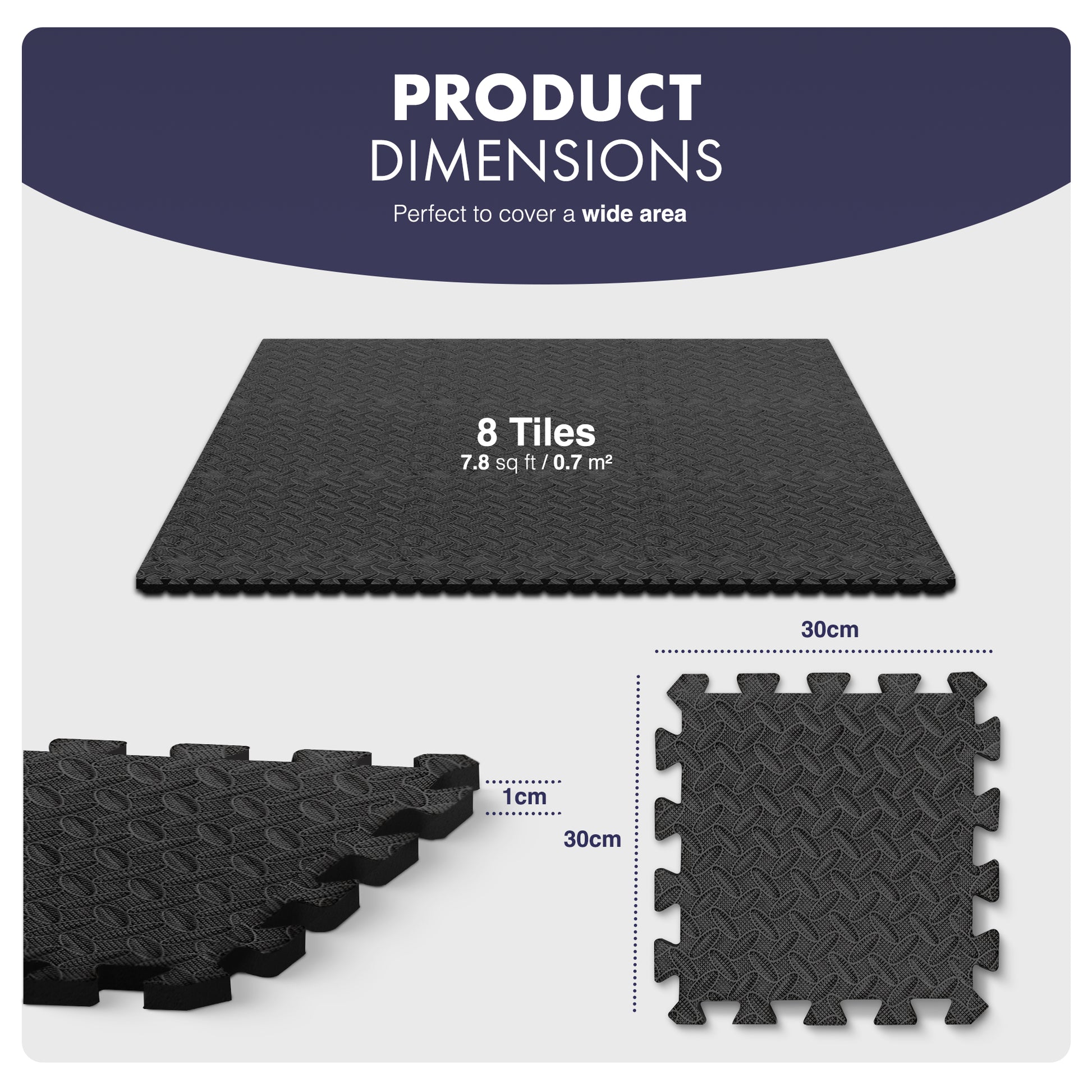 KAYMAN Gym Floor Nonslip Mats, Interlocking, EVA Foam Exercise Floor Tiles for Home Workouts, Studio, Weights, Exercise and Yoga (30 X 30cm) – image 3