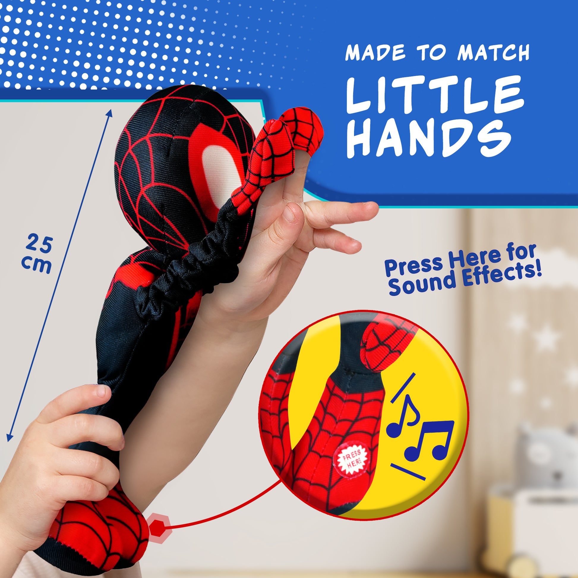 Marvel Spidey Slingshot Spin Plush Toy – Soft Spin Character Toy for Boys and Girls