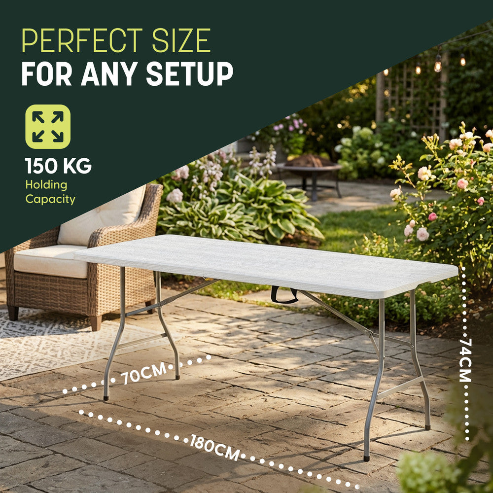 6ft Folding Table - Portable Heavy Duty Outdoor Table – image 10