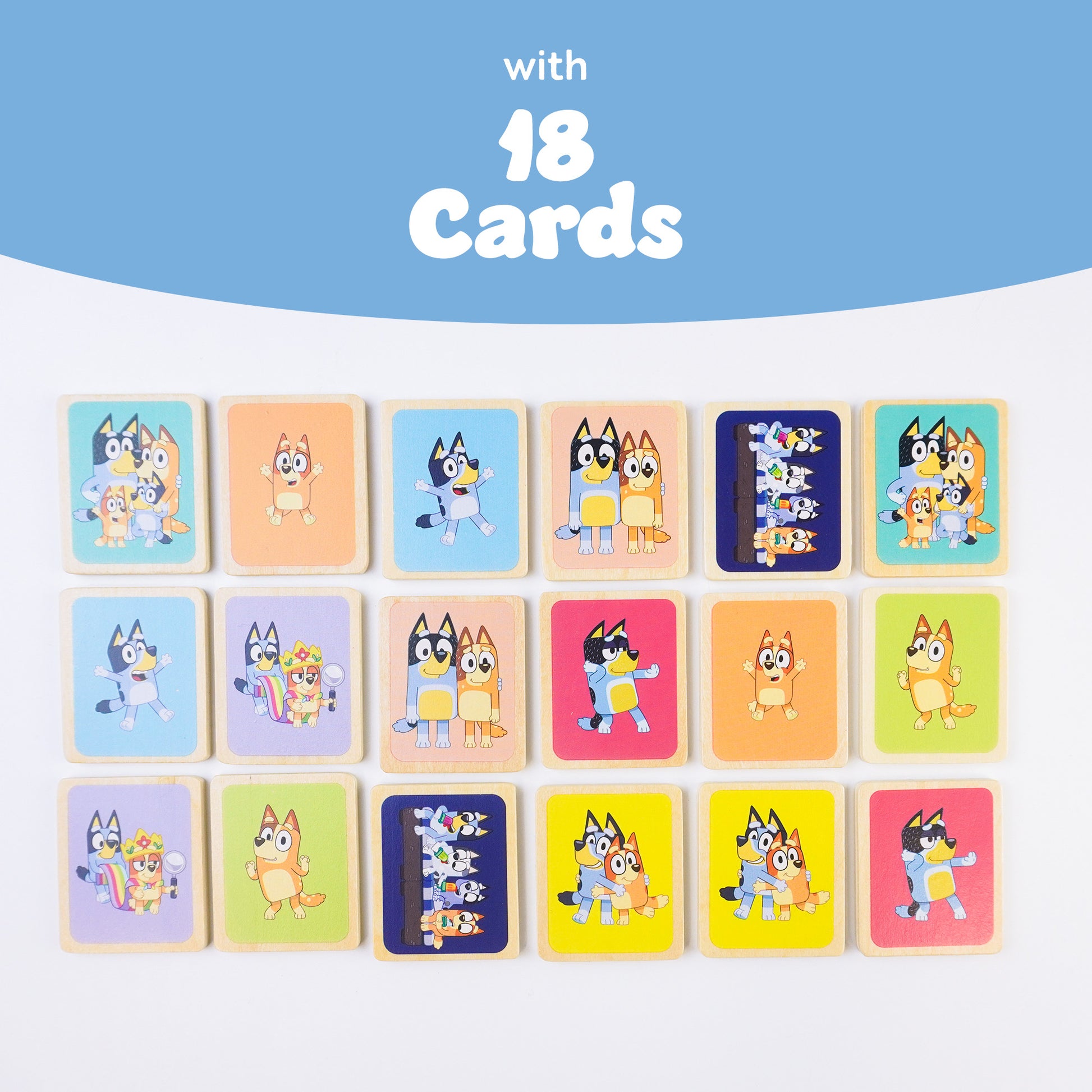 Bluey memory card game with vibrant character illustrations – competitive matching game for children ages 3+