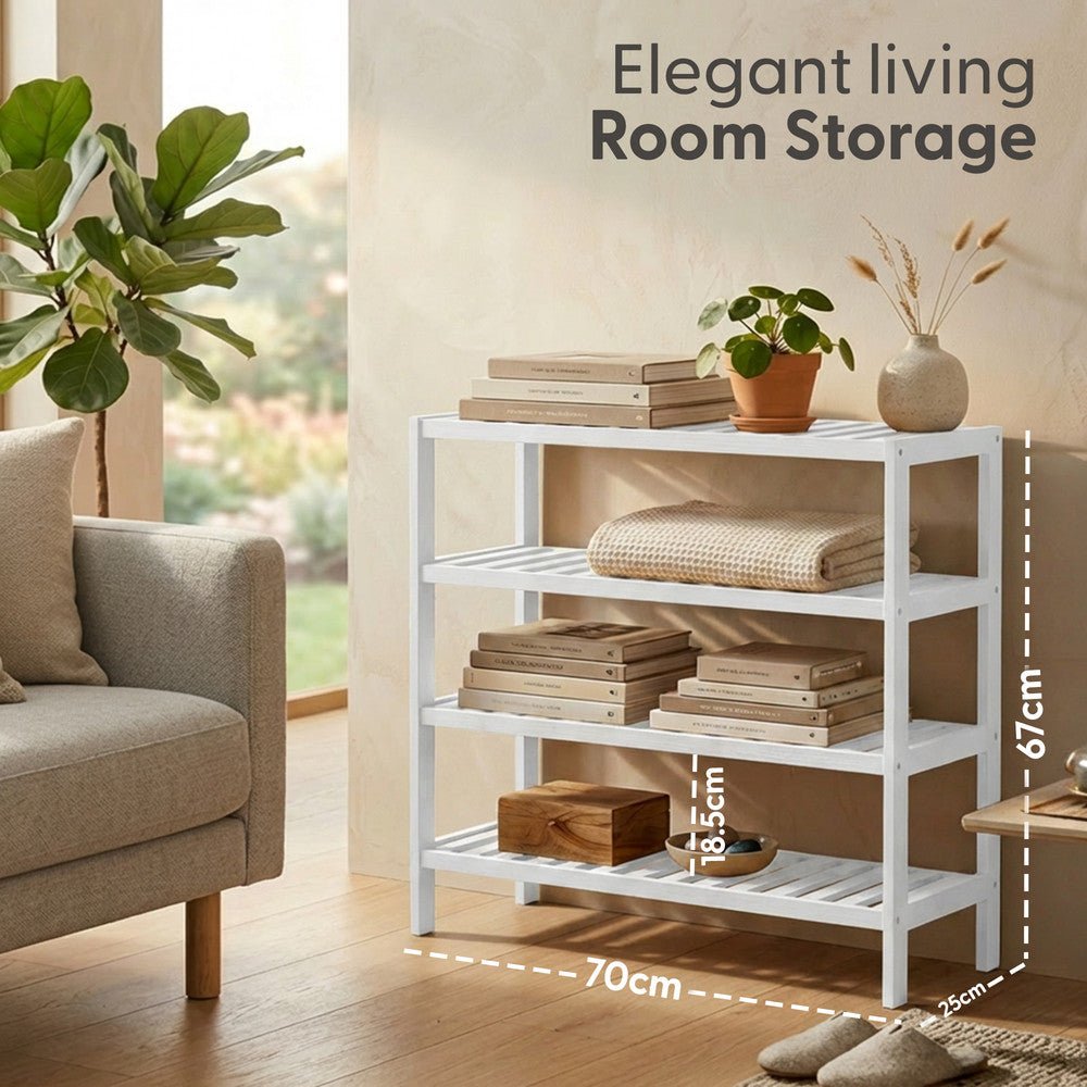 Bamboo Shoe Rack - 4 Tier – image 18