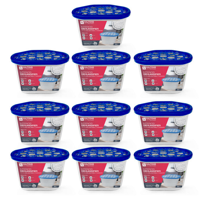 Haltons 500ml Moisture Absorber Dehumidifiers, Pack of 10