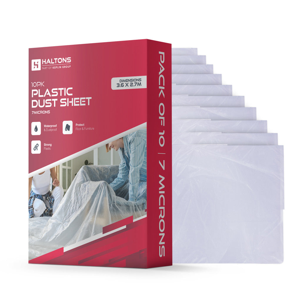 Haltons - White LDPE Dust Sheets - Paint Protection & Dust Cover for Renovation - Multi-Pack Plastic Cloth for Furniture, Floor & Debris Protection - Recyclable & Durable – image 5