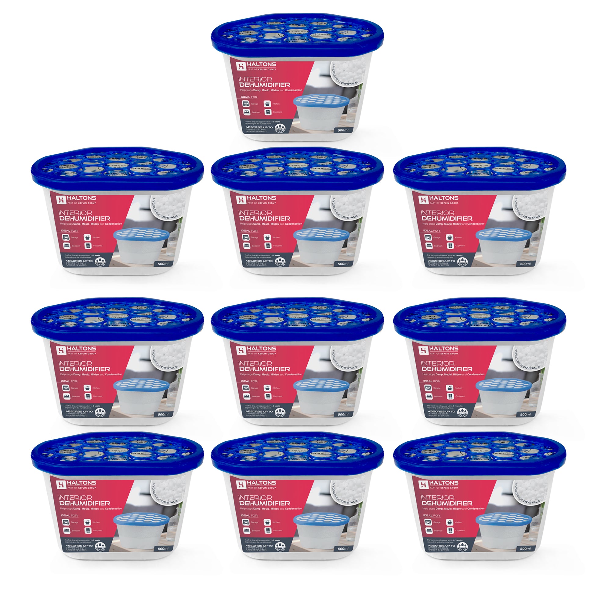 Haltons –  500ml Moisture Absorber Dehumidifiers – Condensation Remover for Damp, Mould, Home, Wardrobe, Kitchen, Bathroom, Basement, Garage, Bedroom, Caravan, Office – image 2