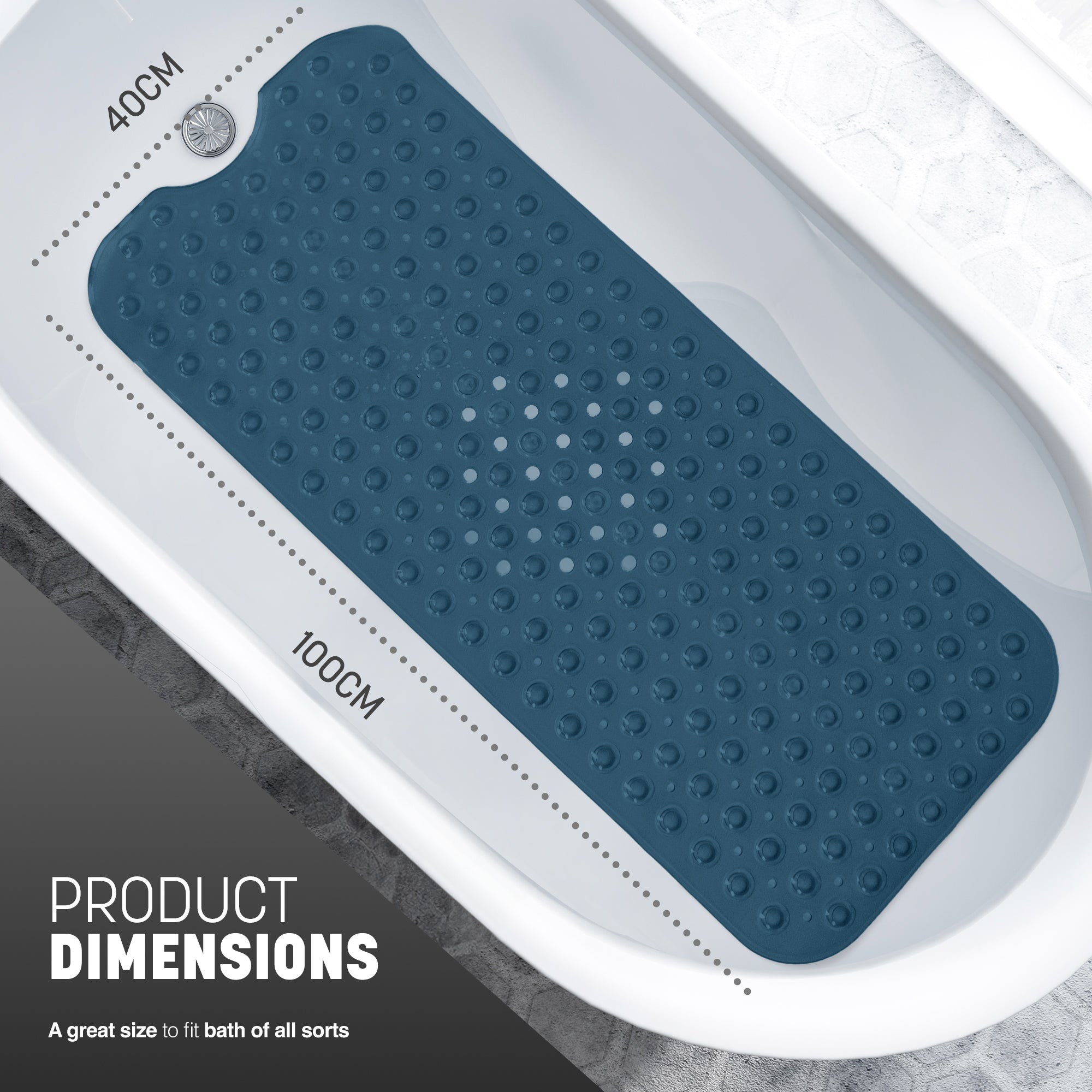 Non-Slip Bath Mat - Soft and Comfortable Mat with Machine Washable Design