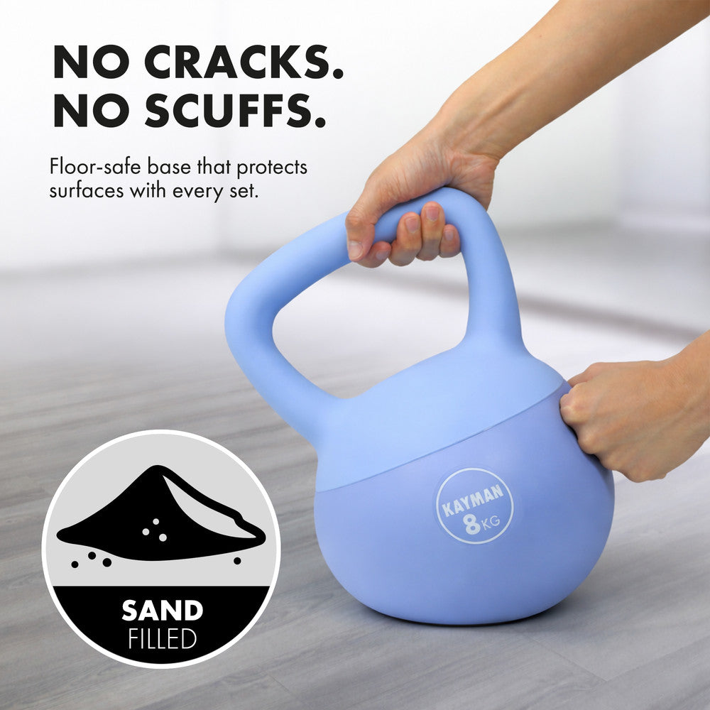 KAYMAN Soft Kettlebell for Home Gym – PVC Coated Weight – Floor Safe Flat Base – Ergonomic Non-Slip Handle – Strength Training, CrossFit, HIIT, Core Workout – Durable Fitness Equipment – image 25