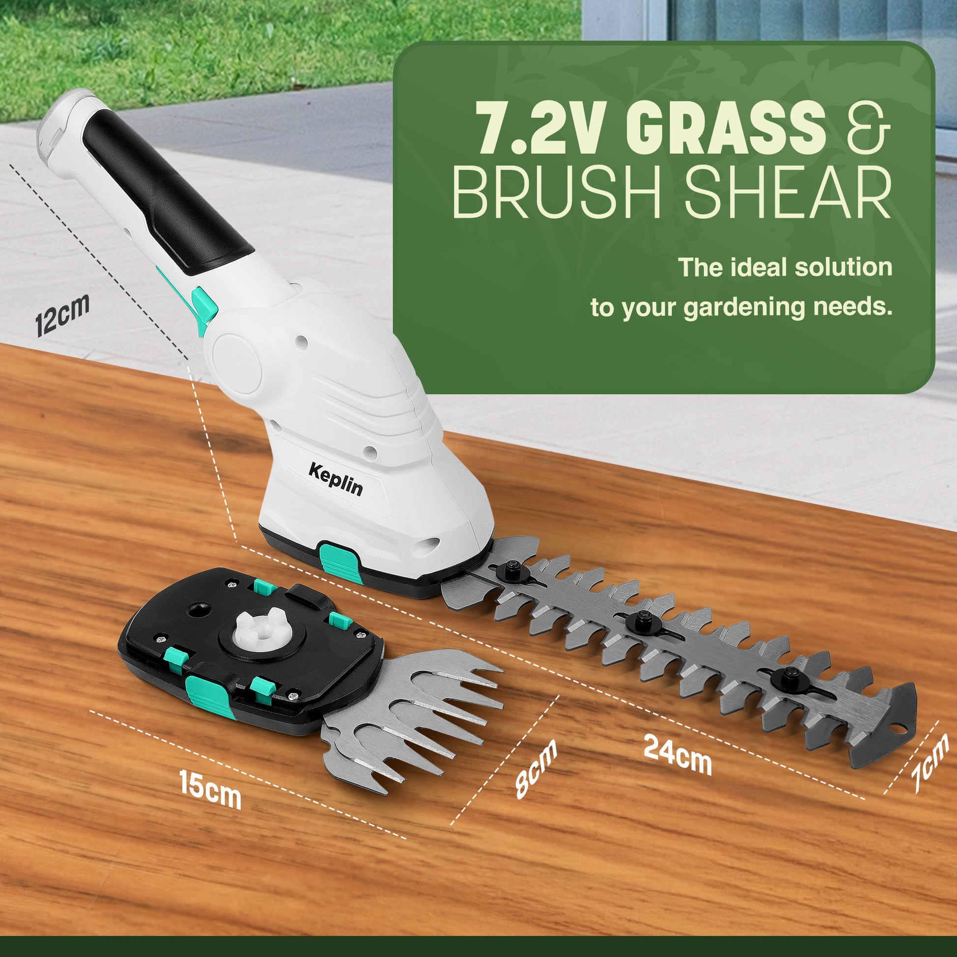 2-in-1 Cordless Garden Trimmer – Quick-Change Blade System for Hedge & Grass Cutting
