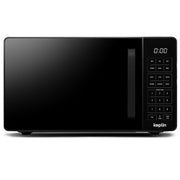 Black 800W microwave oven 20L with mirror glass door and touch controls – front view