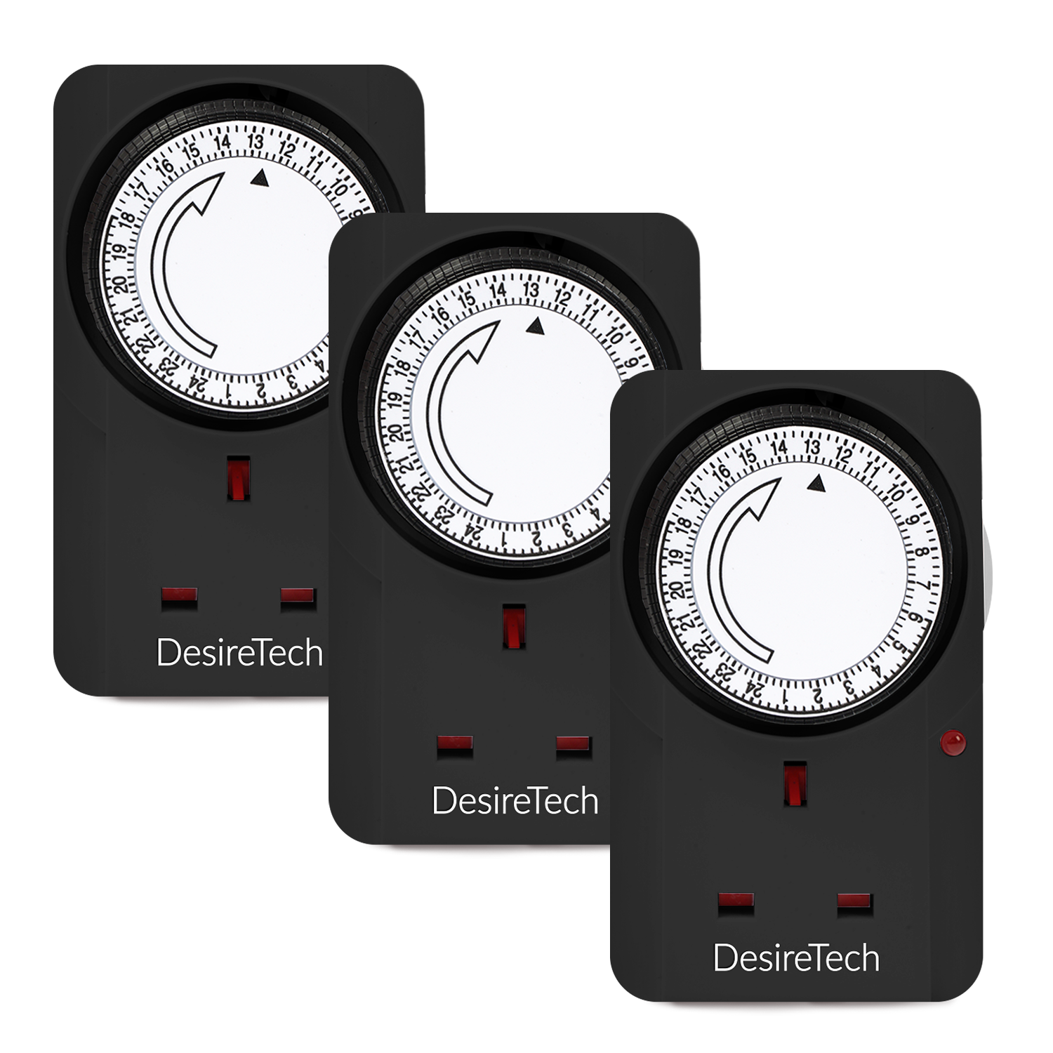 Desiretech Plug-In Timer Switches – 24-Hour Segment Timer, 3120W Capacity, Home Security & Energy-Saving Automation, Automatic On/Off