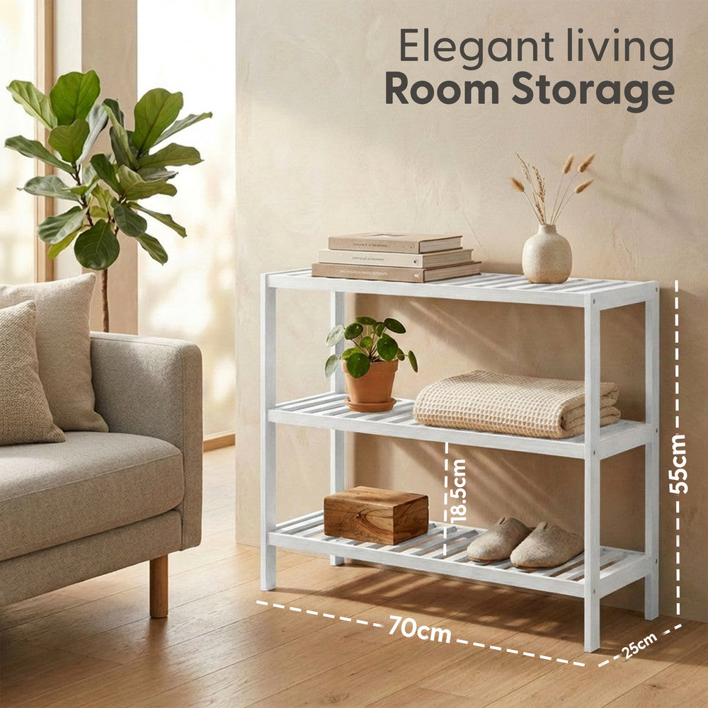 Bamboo Shoe Rack - 3 Tier – image 18