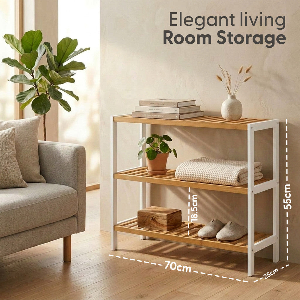 Bamboo Shoe Rack - 3 Tier – image 28
