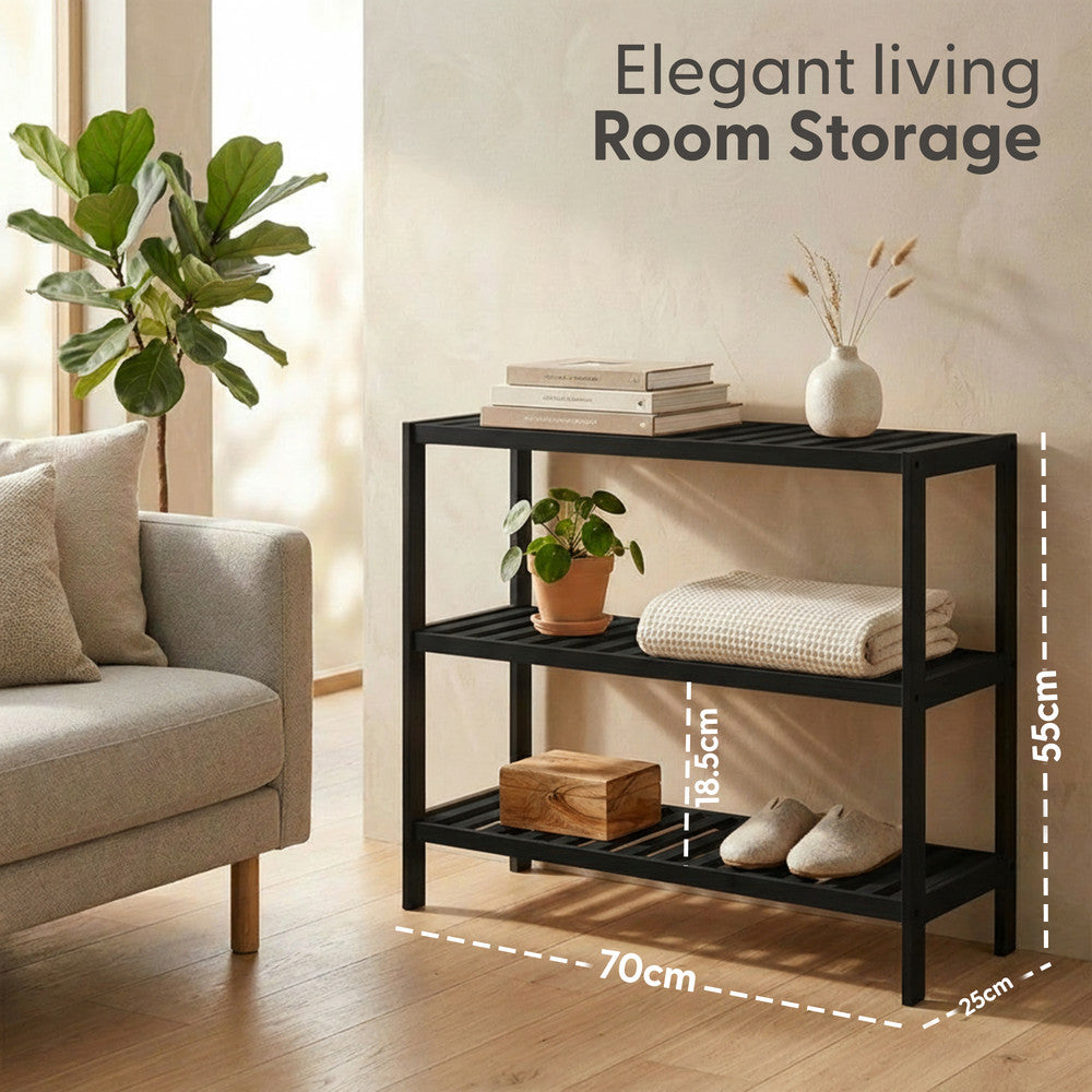 Bamboo Shoe Rack - 3 Tier – image 2