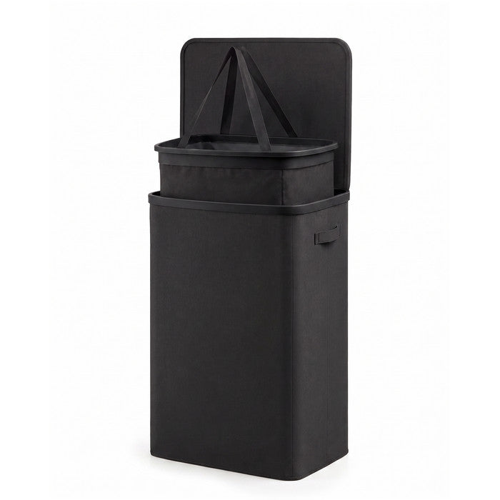 Collapsible Laundry Basket with Lid & Removable Liner