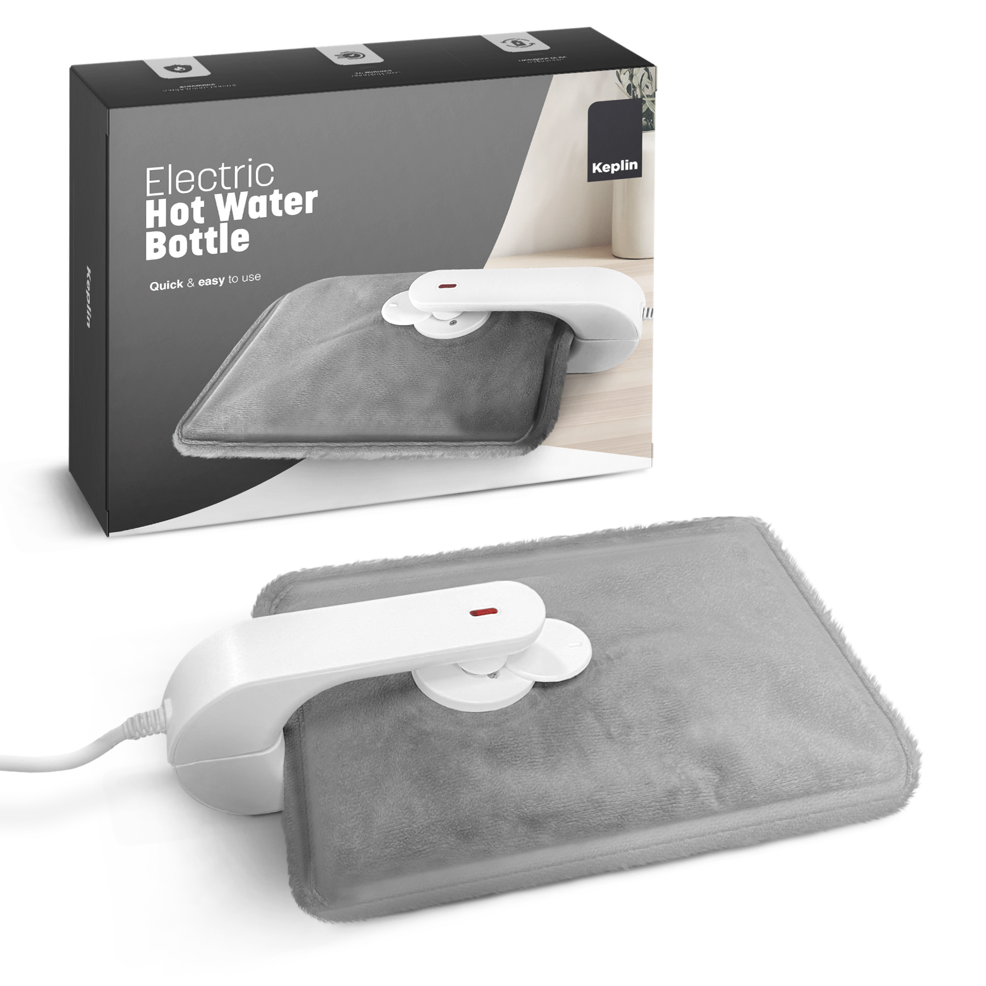 Rechargeable Electric Hot Water Bottle - Hand & Body Warmer, Fast Heating & Auto-Shut Off Function