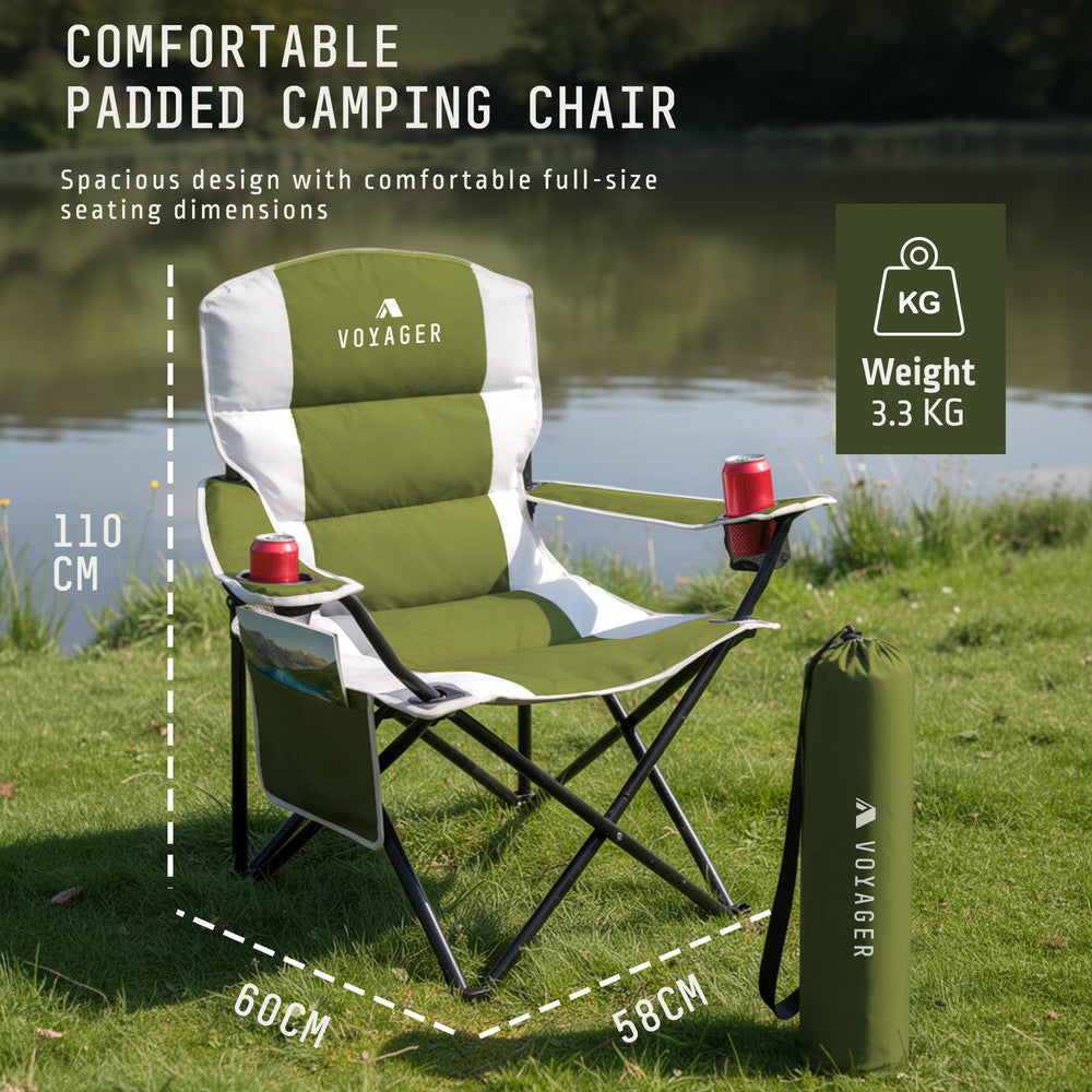 Padded Camping Chairs - 2 Pack