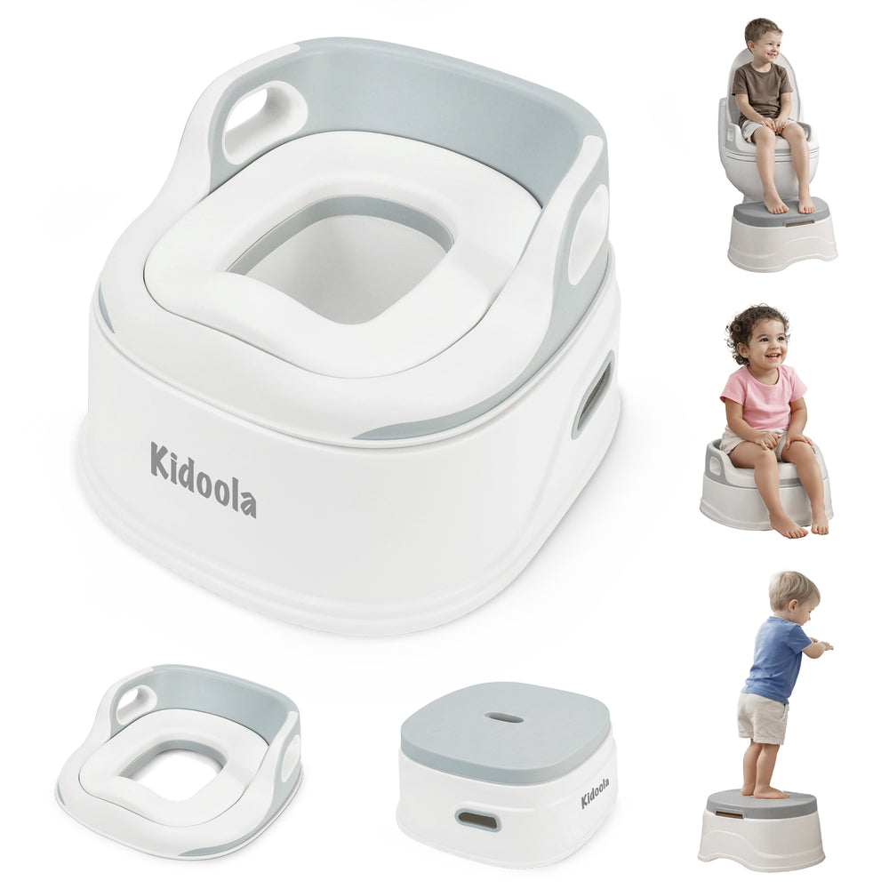 3-in-1 potty training seat and step stool – pink convertible potty chair for toddlers aged 2–4,...