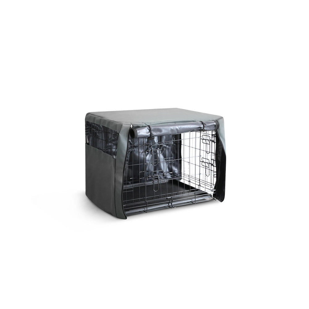 FurDreams Premium 24-Inch Dog Crate Cover – Polyester with PVC Coating, Rolling Doors & Breathable Mesh Windows – Easy Installation, Machine Washable – Ideal for Puppy Training