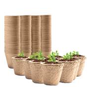 Fibre Plant Pots 96 Pack - Biodegradable Seedling & Planting Pots