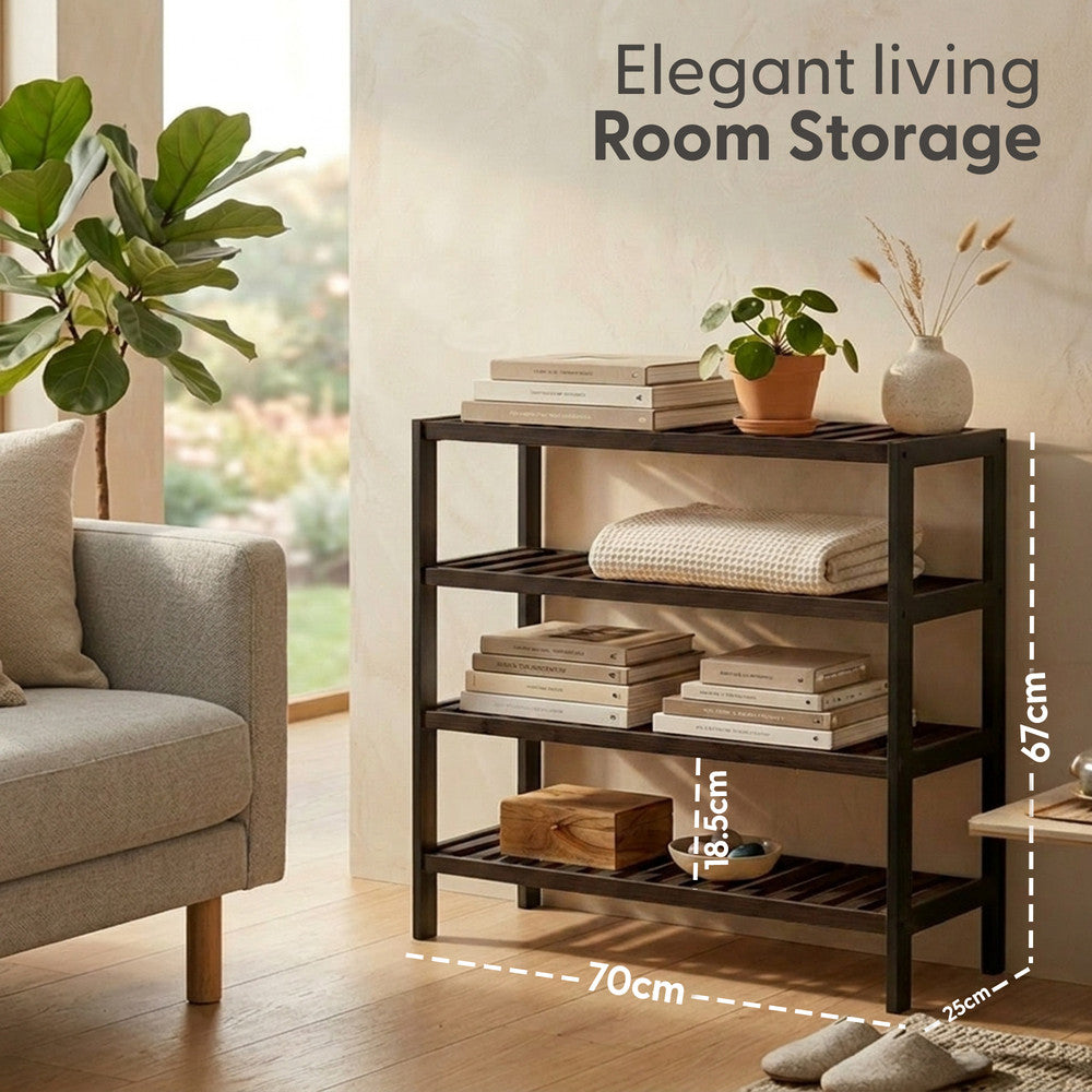 Bamboo Shoe Rack - 4 Tier – image 2