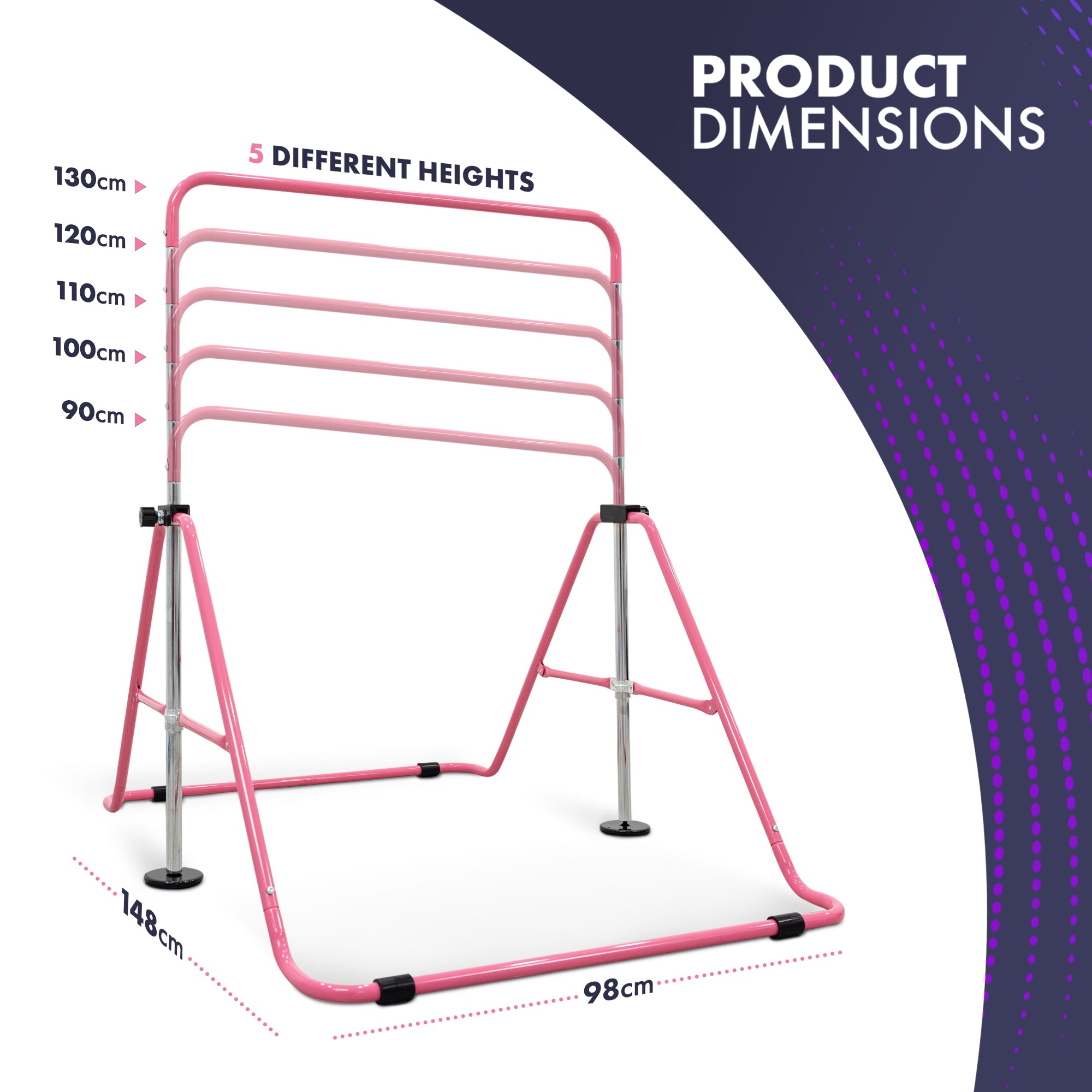 KAYMAN Gymnastics Horizontal Bar – Adjustable Height & Feet, Hand Protection Wrap, Durable Iron for Flexibility Training – Compact & Stylish Home Gym Equipment – image 9