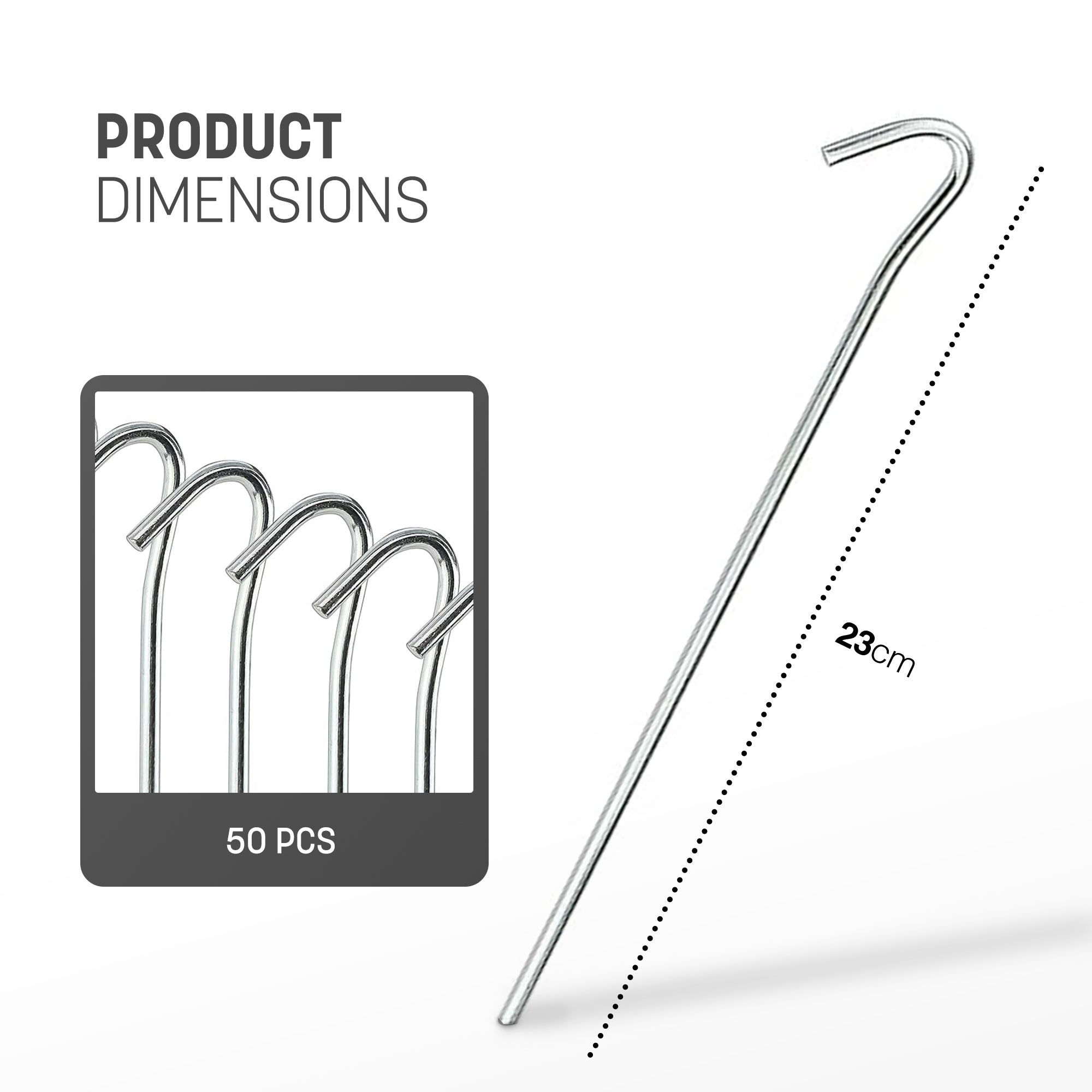 Keplin Steel Tent Pegs-Rust Free Weather-Resistant Hooks for Camping and Outdoor