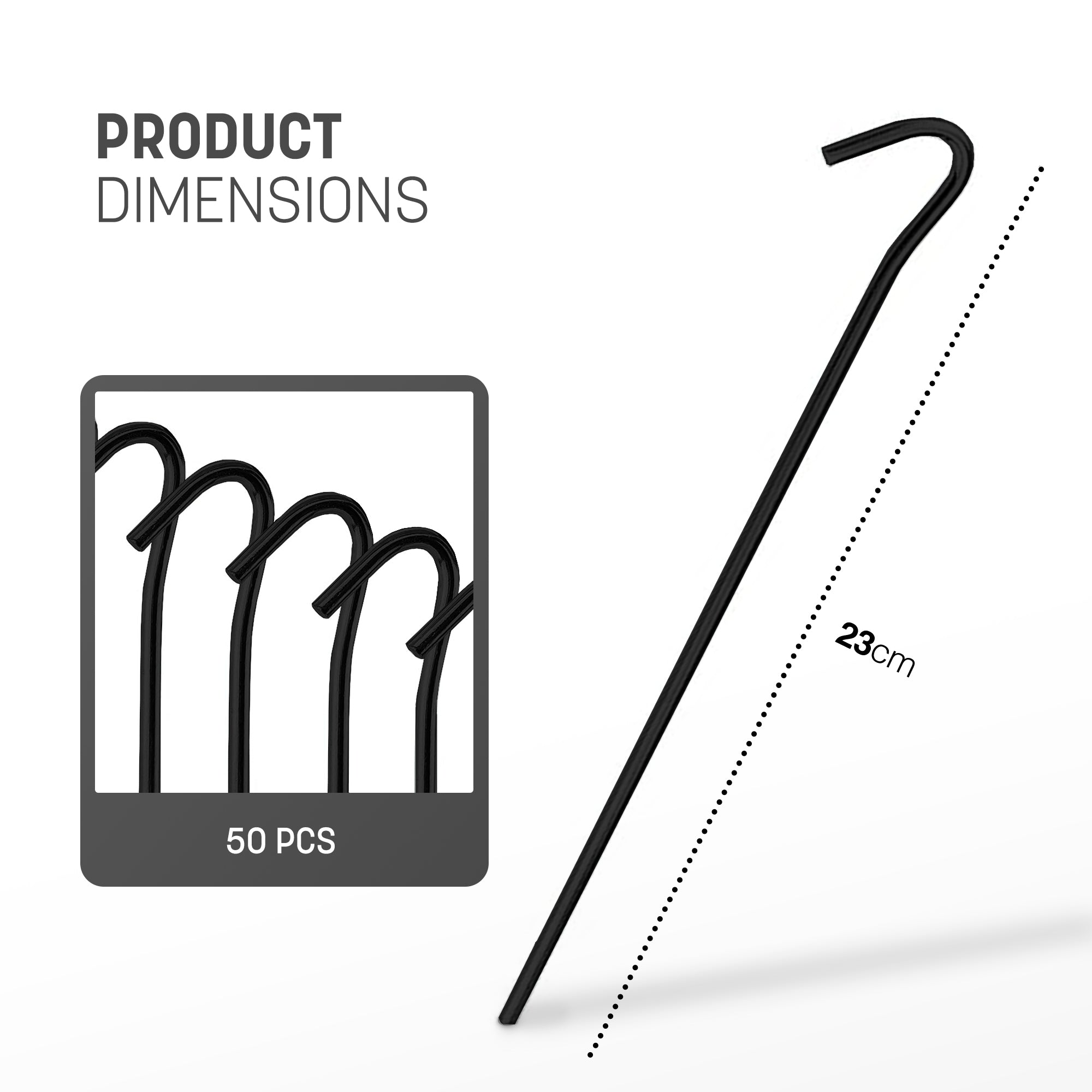 Keplin Steel Tent Pegs-Rust Free Weather-Resistant Hooks for Camping and Outdoor