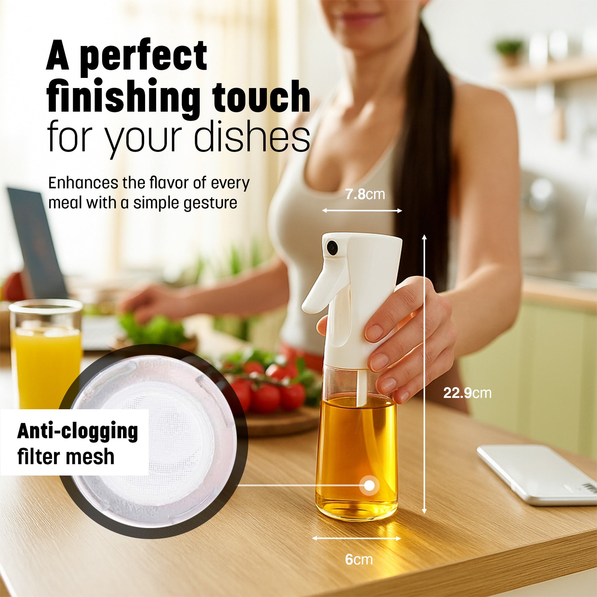 Cooking Oil Spray Bottle 220ml - Olive Oil Mister Sprayer – image 2
