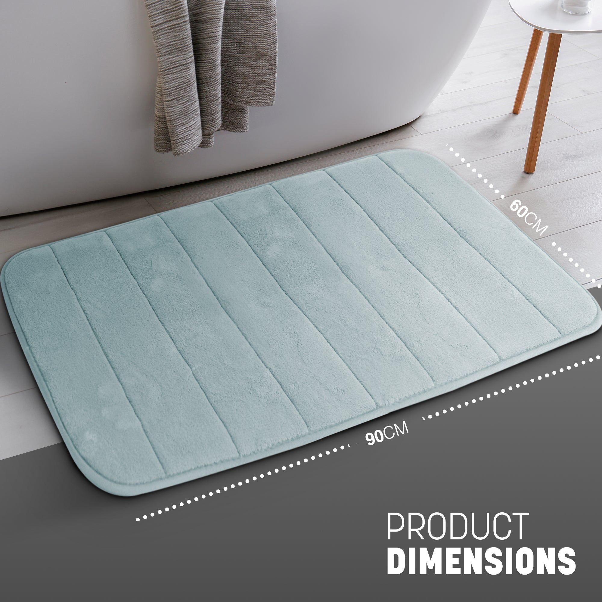 KEPLIN Ultra-Soft Memory Foam Bath Mat - Highly Absorbent, Non-Slip, Machine Washable Luxury for Bathroom Floors- 60x 90cm