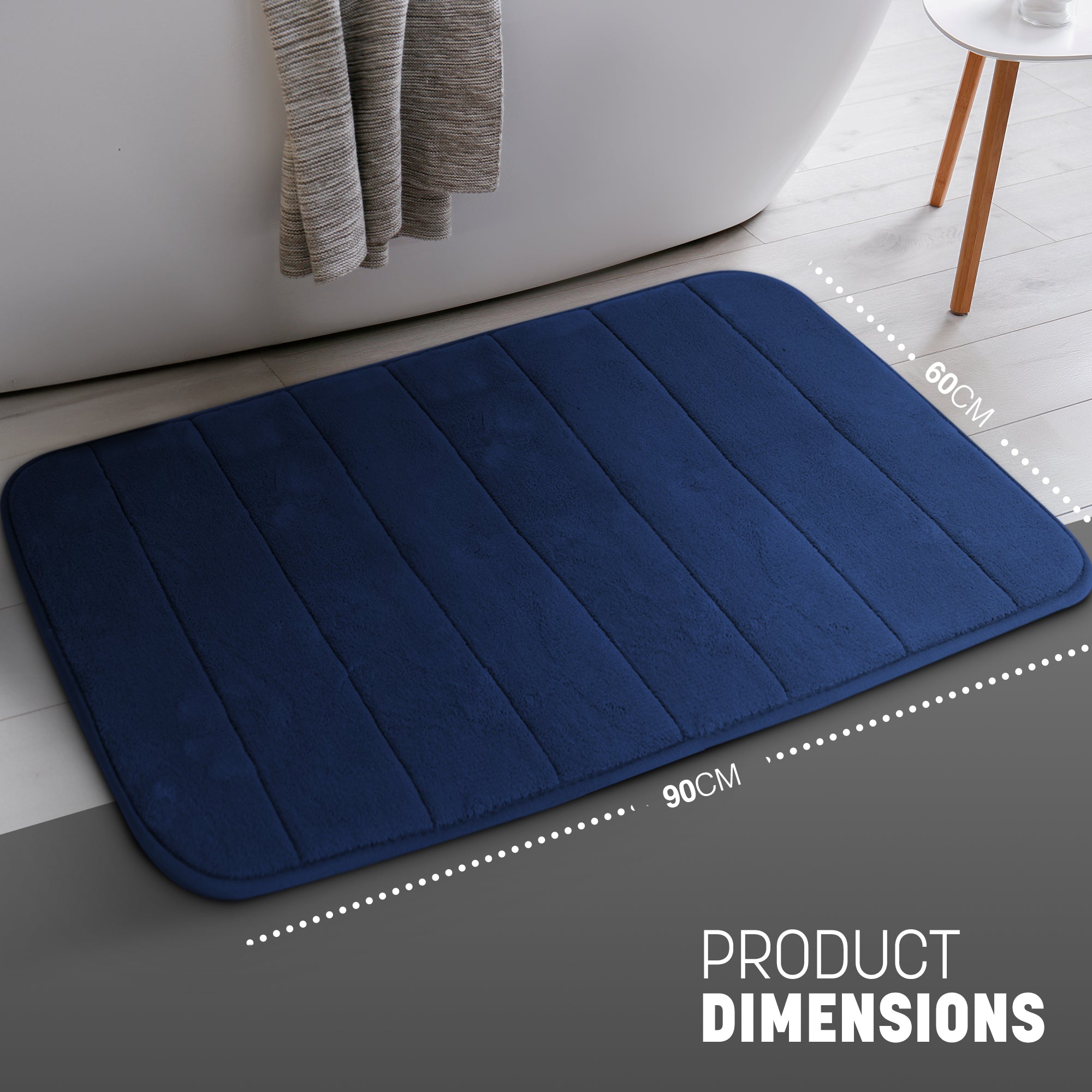 KEPLIN Ultra-Soft Memory Foam Bath Mat - Highly Absorbent, Non-Slip, Machine Washable Luxury for Bathroom Floors- 60x 90cm