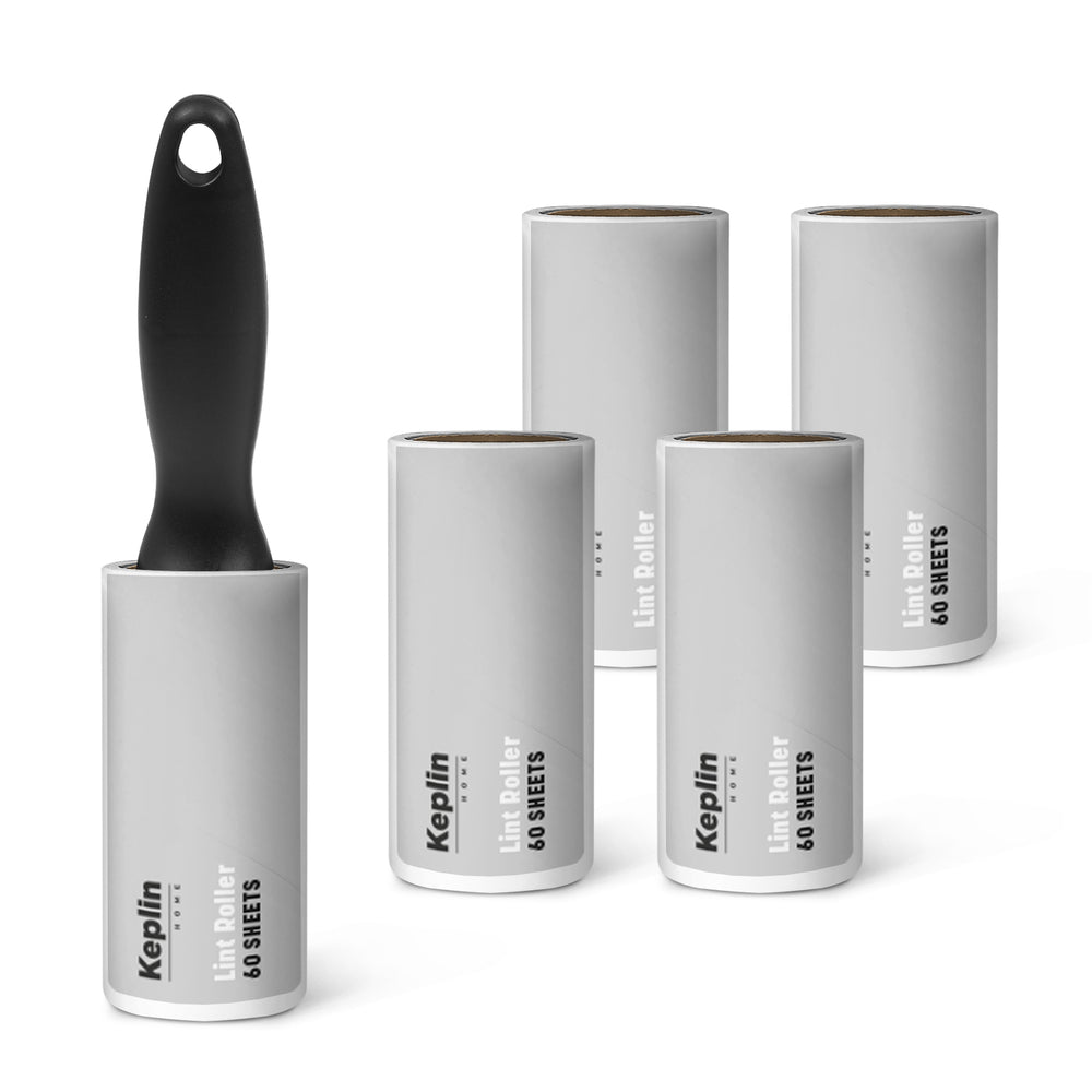 Lint Roller Set with Easy-Peel Sticky Sheets & Handle