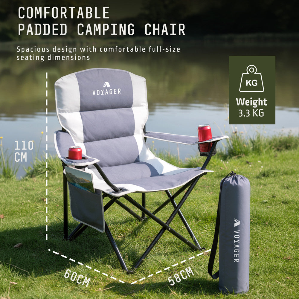 Padded Camping Chairs - 2 Pack