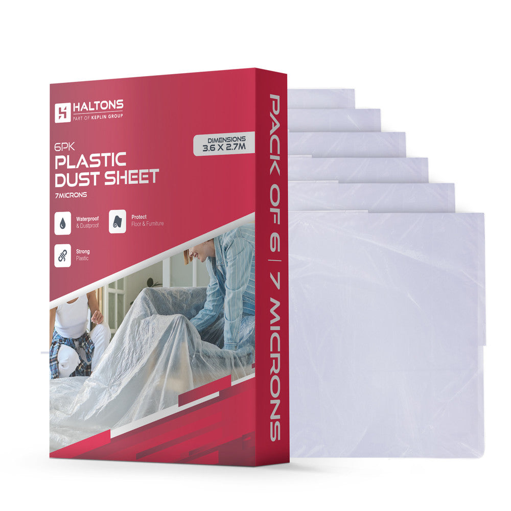 Haltons - White LDPE Dust Sheets - Paint Protection & Dust Cover for Renovation - Multi-Pack Plastic Cloth for Furniture, Floor & Debris Protection - Recyclable & Durable – image 3