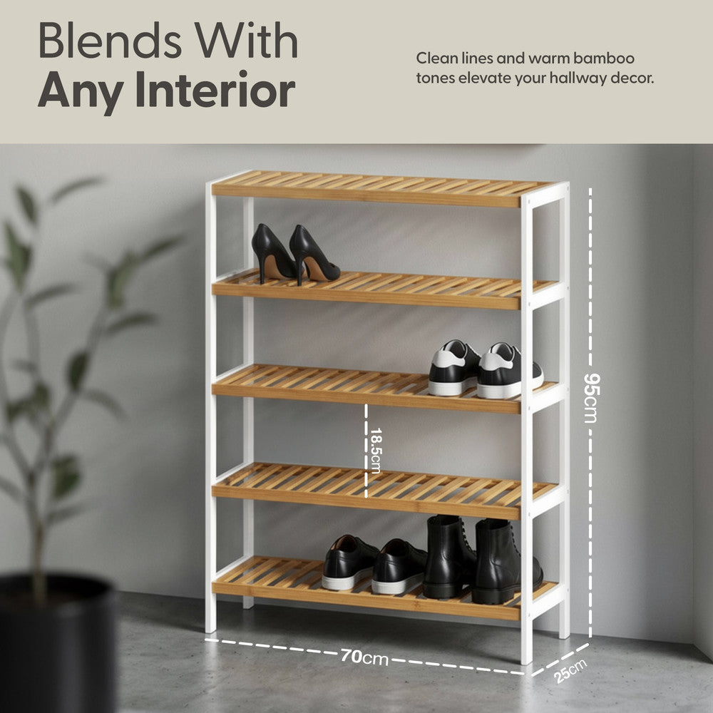 Bamboo Shoe Rack - 5 Tier – image 27