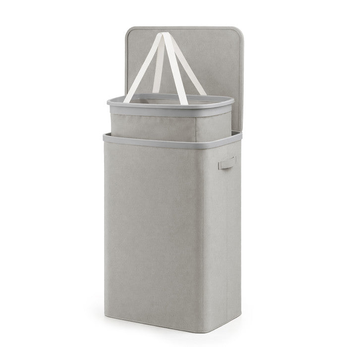 Collapsible Laundry Basket with Lid & Removable Liner