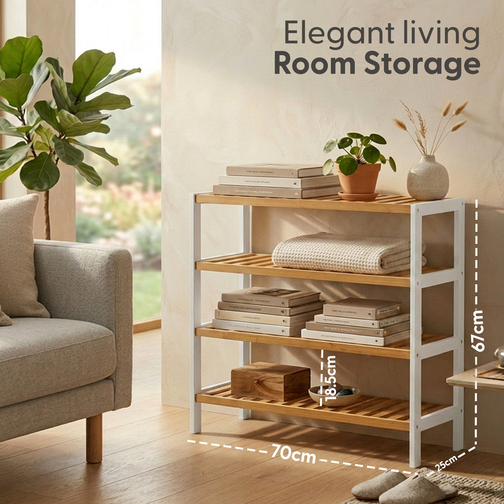 Bamboo Shoe Rack - 4 Tier – image 26