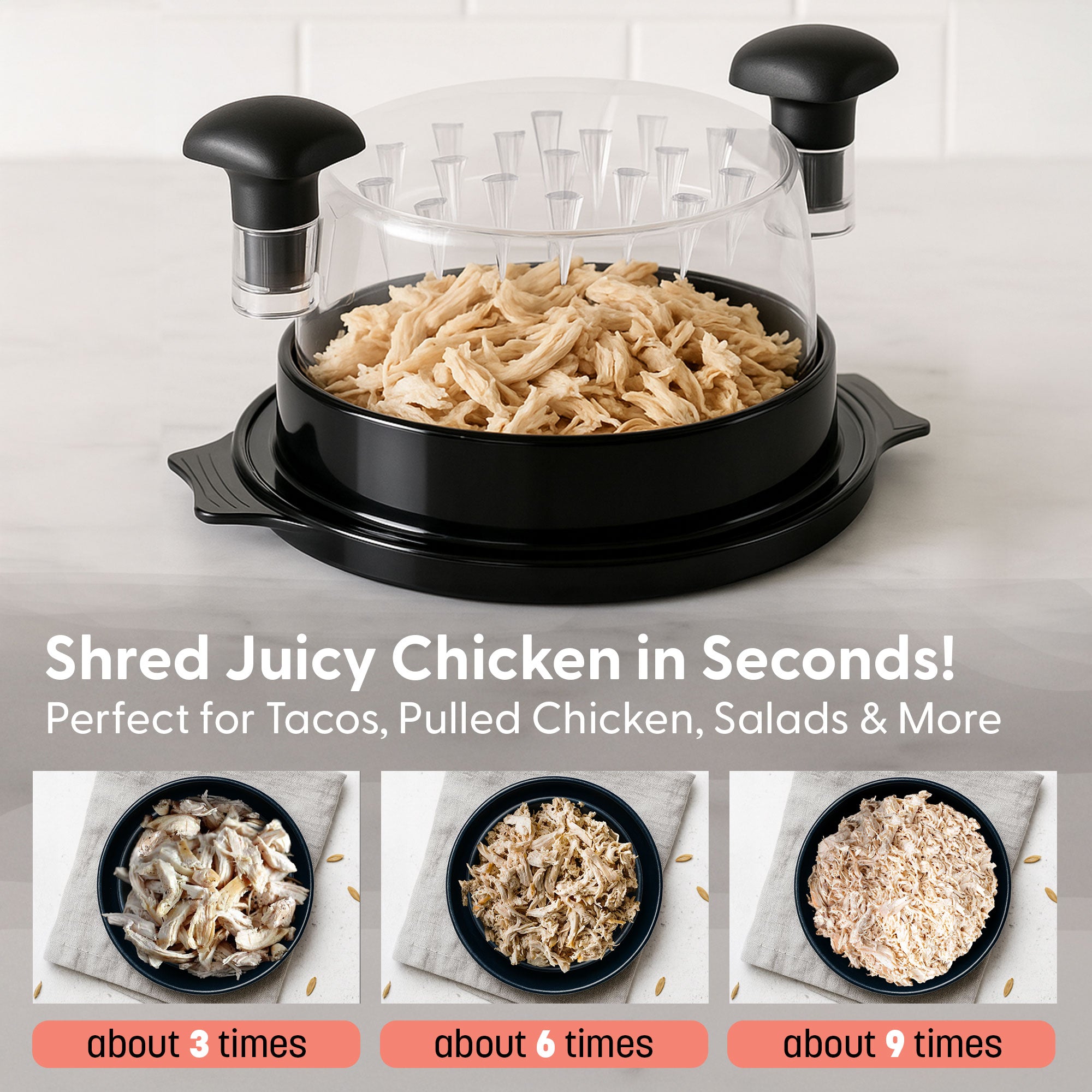 KEPLIN Chicken Shredder Tool - BPA-Free Meat Shredder with Anti-Slip Base & Ergonomic Grip - Dishwasher Safe Poultry Shredding Tool for Chicken, Pork, Beef - Quick Manual Meat Shredder