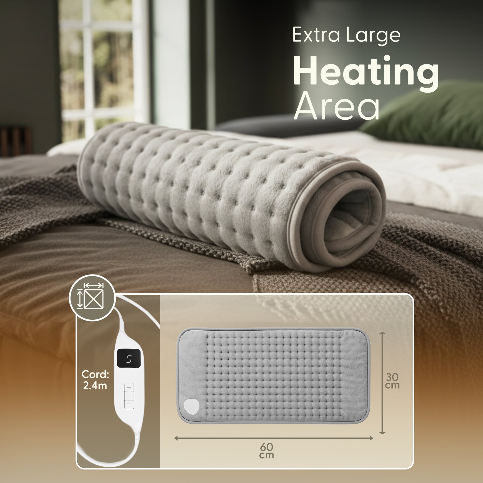 Electric Heating Pad 9 Temp Levels Auto Off