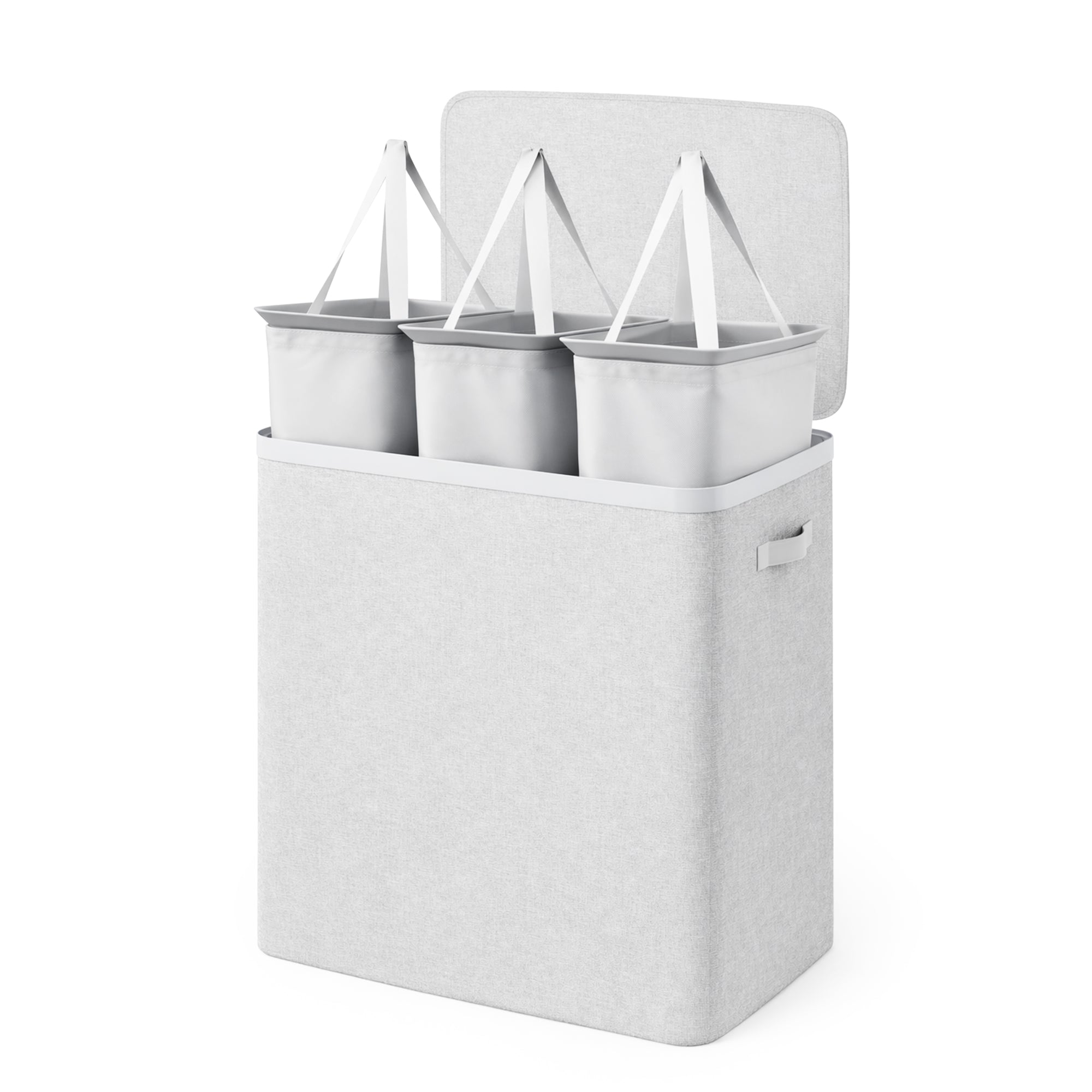 Keplin Collapsible Laundry Basket with Lid & Removable Liner