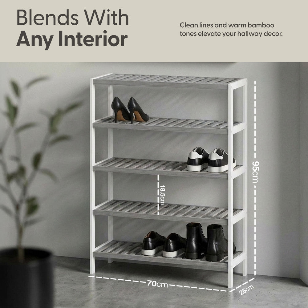 Bamboo Shoe Rack - 5 Tier