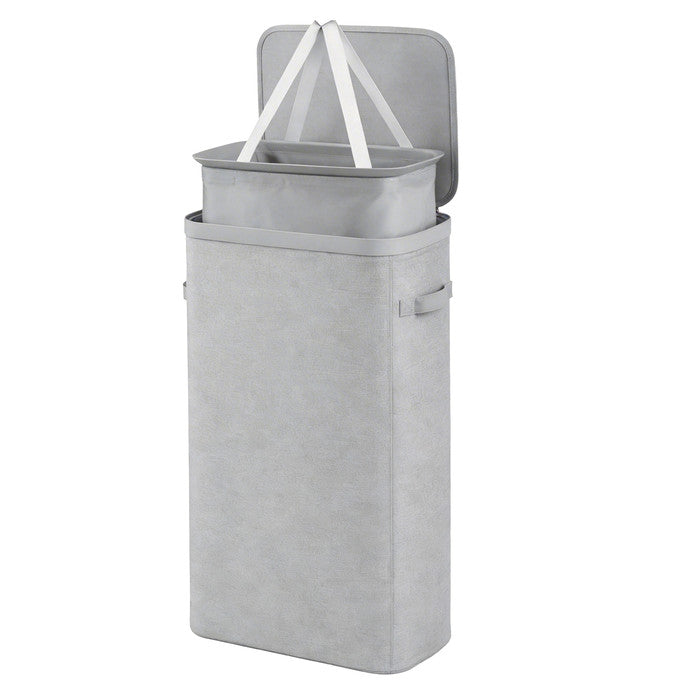 Collapsible Laundry Basket with Lid & Removable Liner