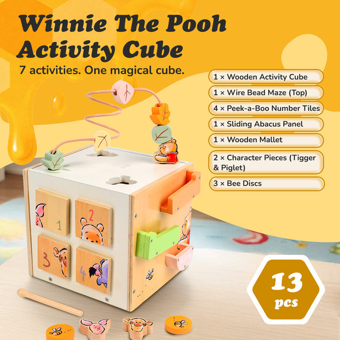 Keplin Disney Winnie the Pooh Activity Cube 13 Pieces 7 Activities Toddler Toy