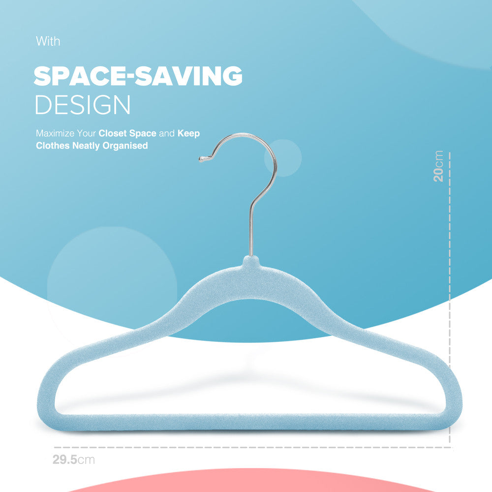 Kidoola 20 Velvet Baby Hangers, Nursery Coat Clothing Hangers for Babies, Infant, Toddlers and Kids, Unisex for Boys or Girls up to 24 Months – image 2
