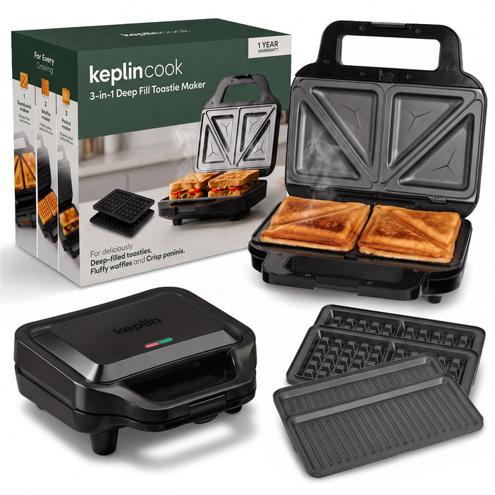3-in-1 Deep Fill Sandwich, Waffle & Panini Maker