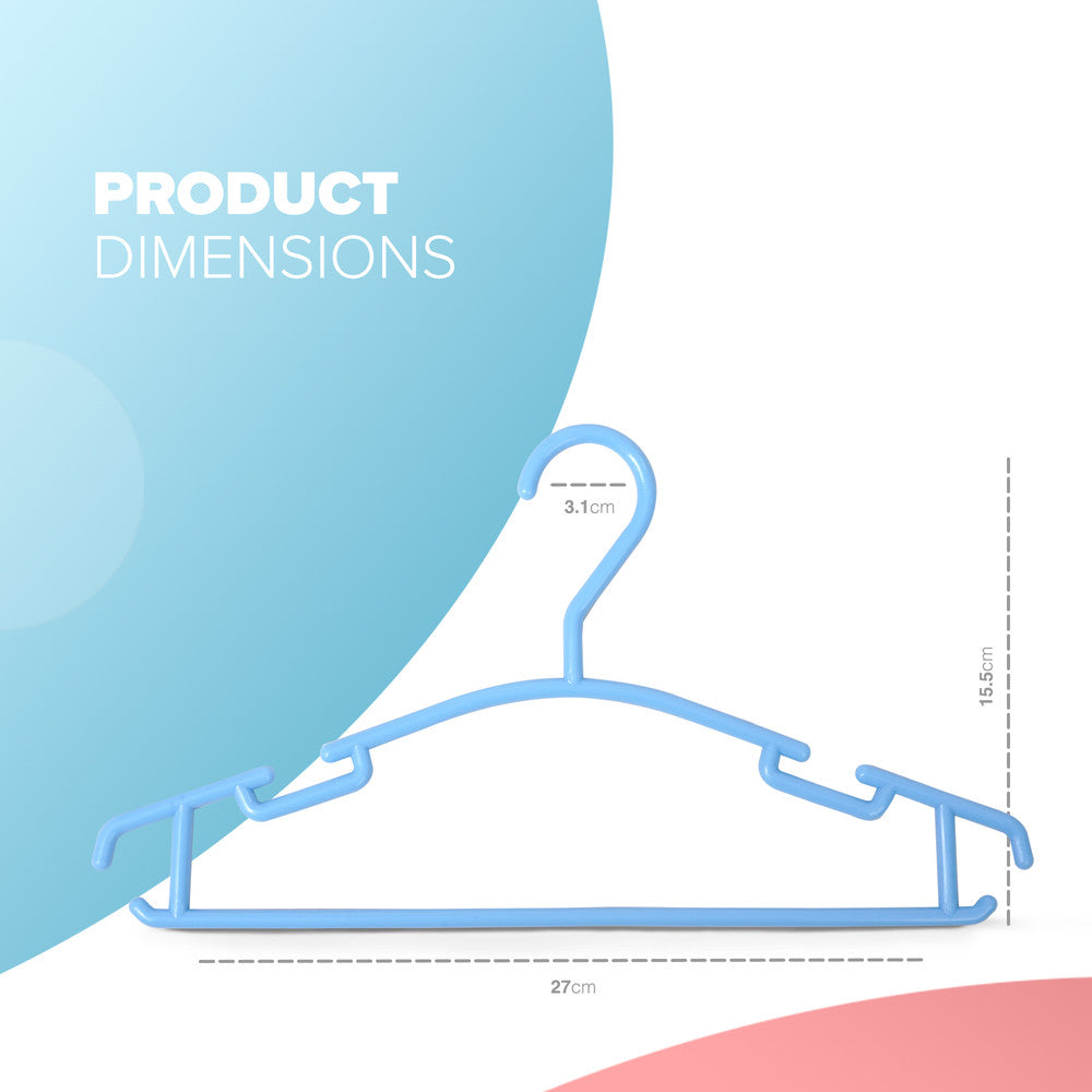Kidoola 36 Pack Plastic Baby Hangers, Nonslip Nursery Coat Hangers, Space Saving Tubular Hangers, More Storage for Kids Children Clothes Dresses Unisex (27x15cm)