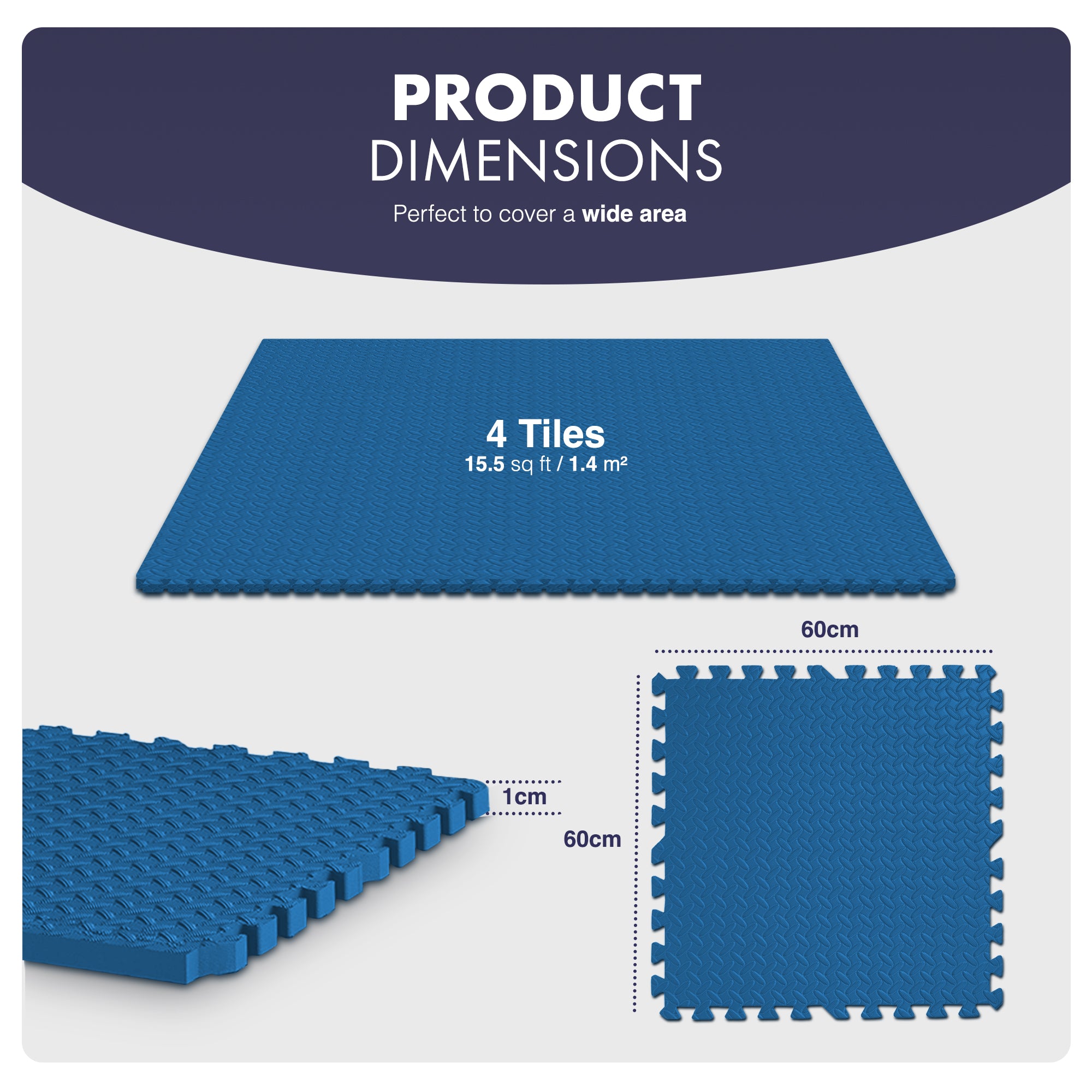 Top-Selling KAYMAN Interlocking Gym Floor Mats – Nonslip EVA Foam Exercise Tiles for Home Workouts, Studio, Weights, Yoga (60x60cm)